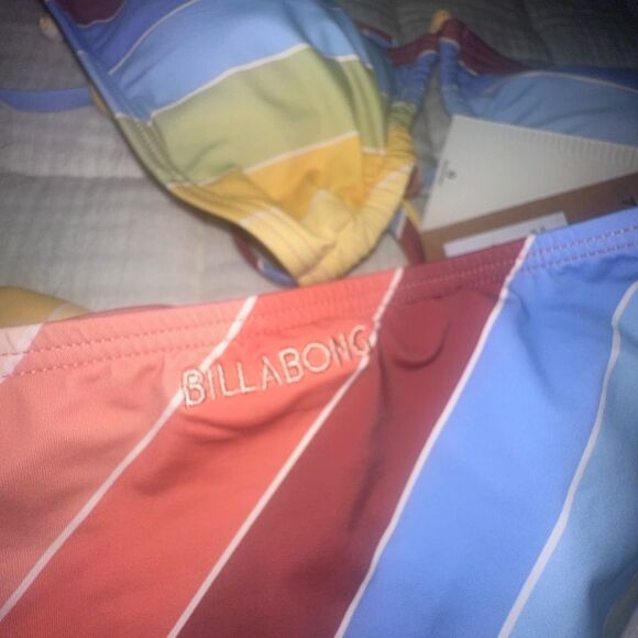 Billabong Bikini Set Brighter Daze Slide Triangle Top & Rise Bottoms Size M NWT - Picture 10 of 10